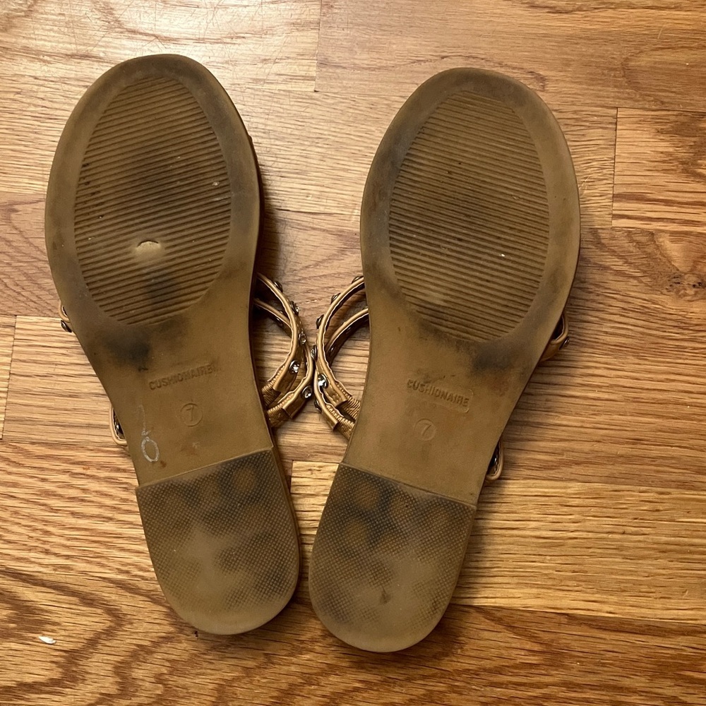 Elegant Tan Studded Sandals - Picture 6 of 7